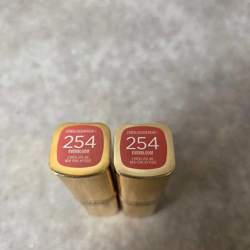 Lot of 2 L'Oreal Colour Riche Lipstick 254 Everbloom Coral Pink Satin Finish